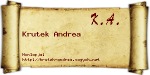 Krutek Andrea névjegykártya